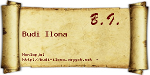 Budi Ilona névjegykártya